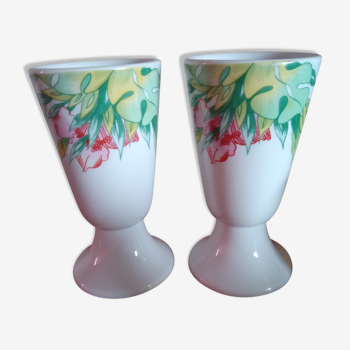 2 mazagrans l'hirondelle porcelaine