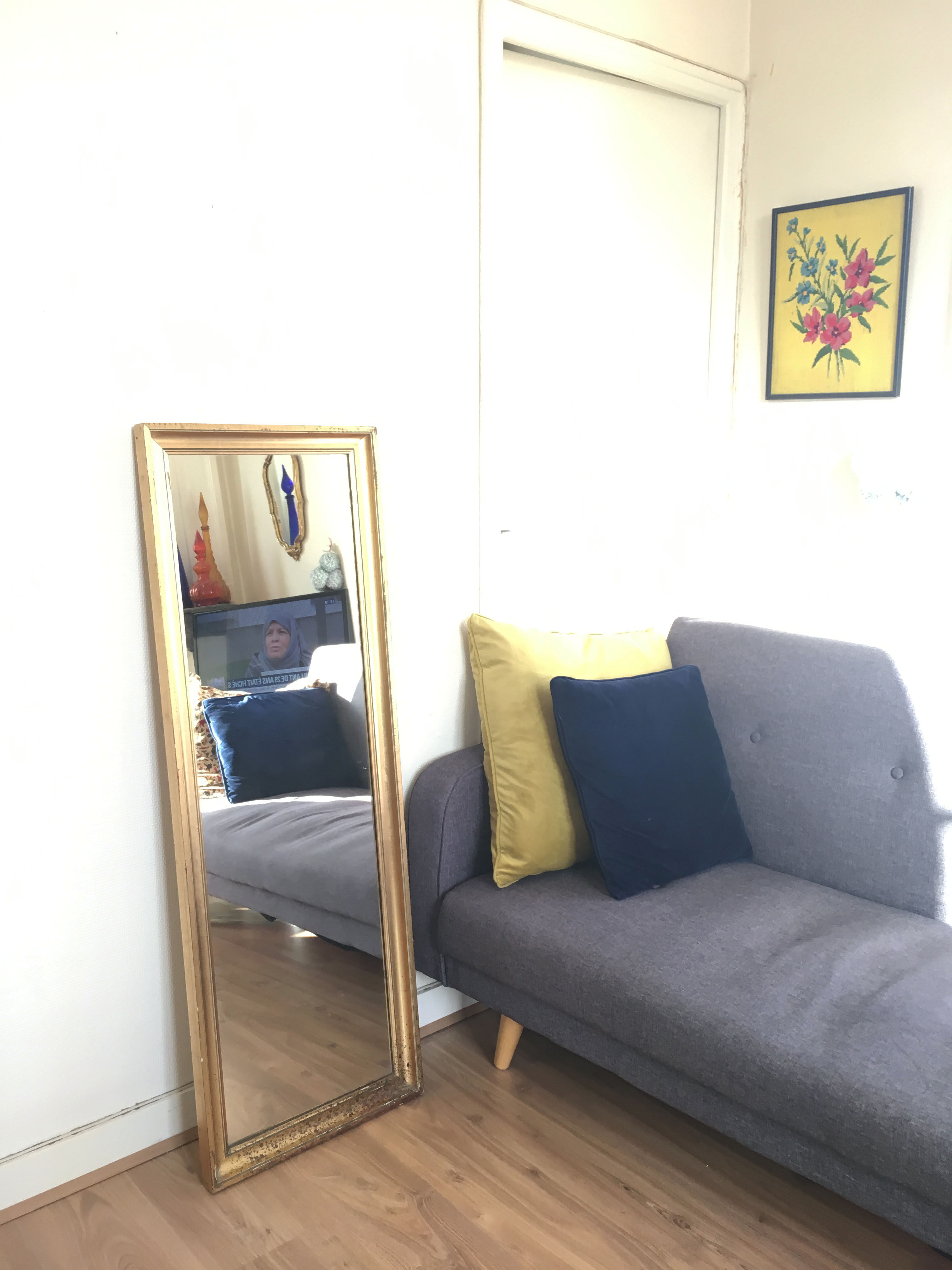 Vintage gold mirror 45x129cm