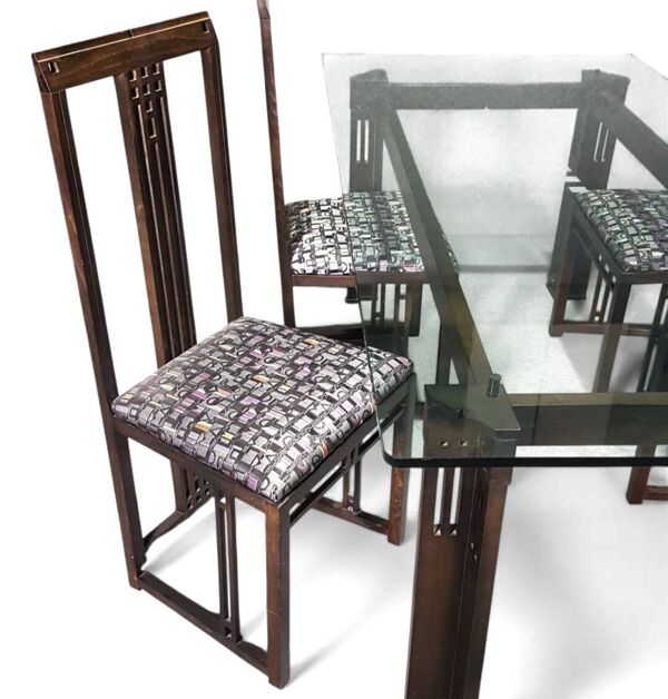 Ensemble de salle à manger / Table Galaxy / 4 chaises / Umberto Asnago / Giorgetti