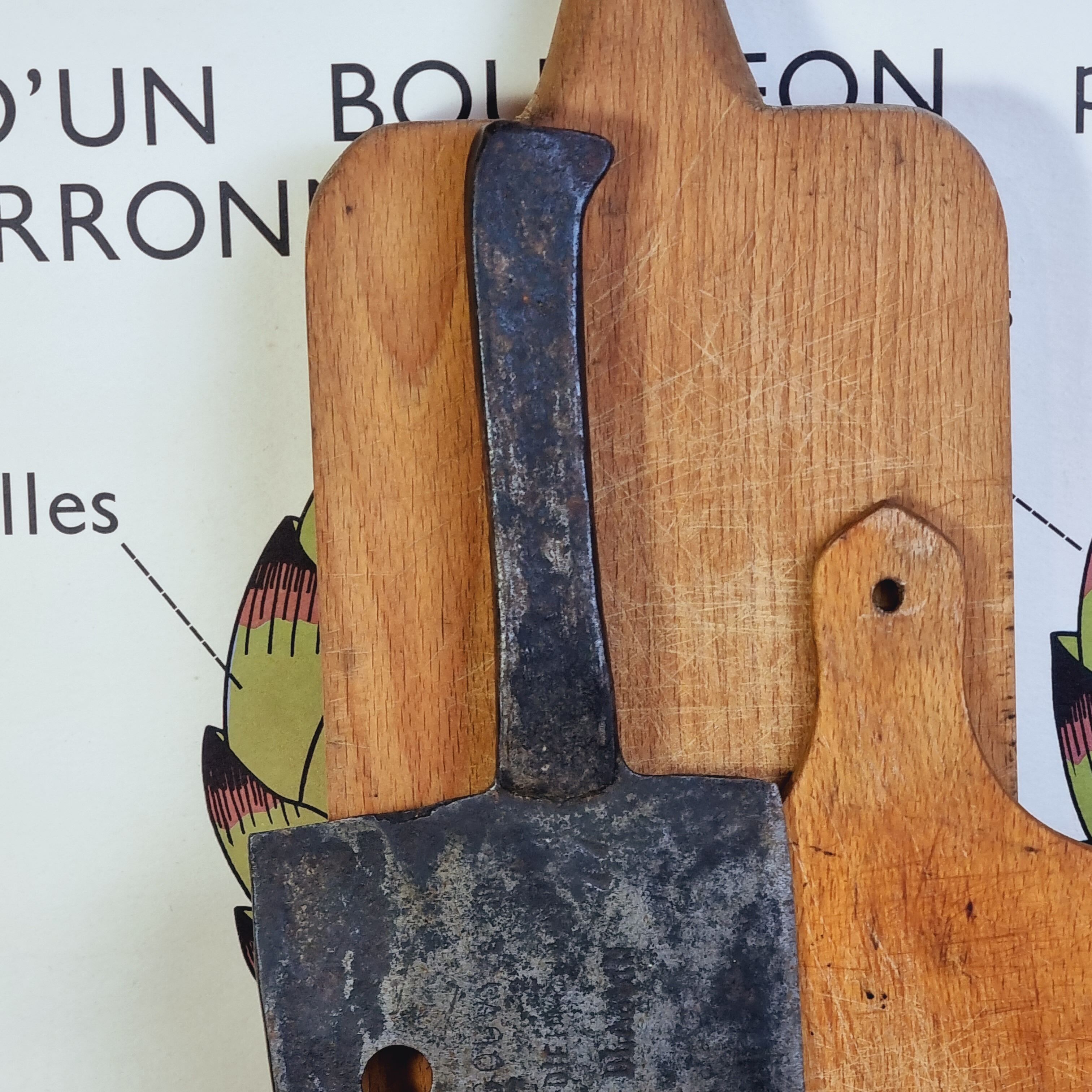 Old stamped butcher leaf