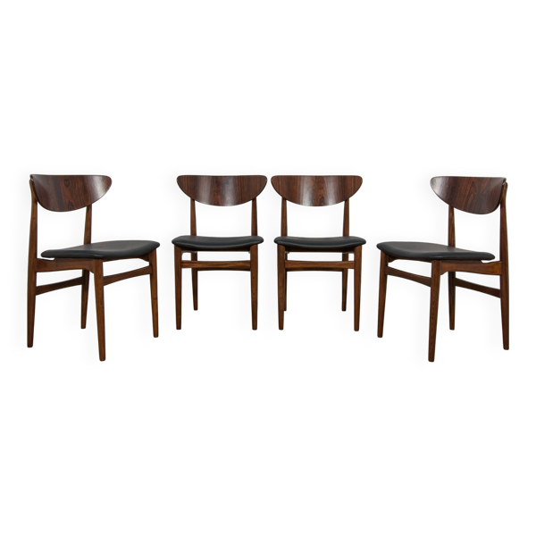Chaises de salle à manger danoises du milieu du siècle, années 1960, lot de 4