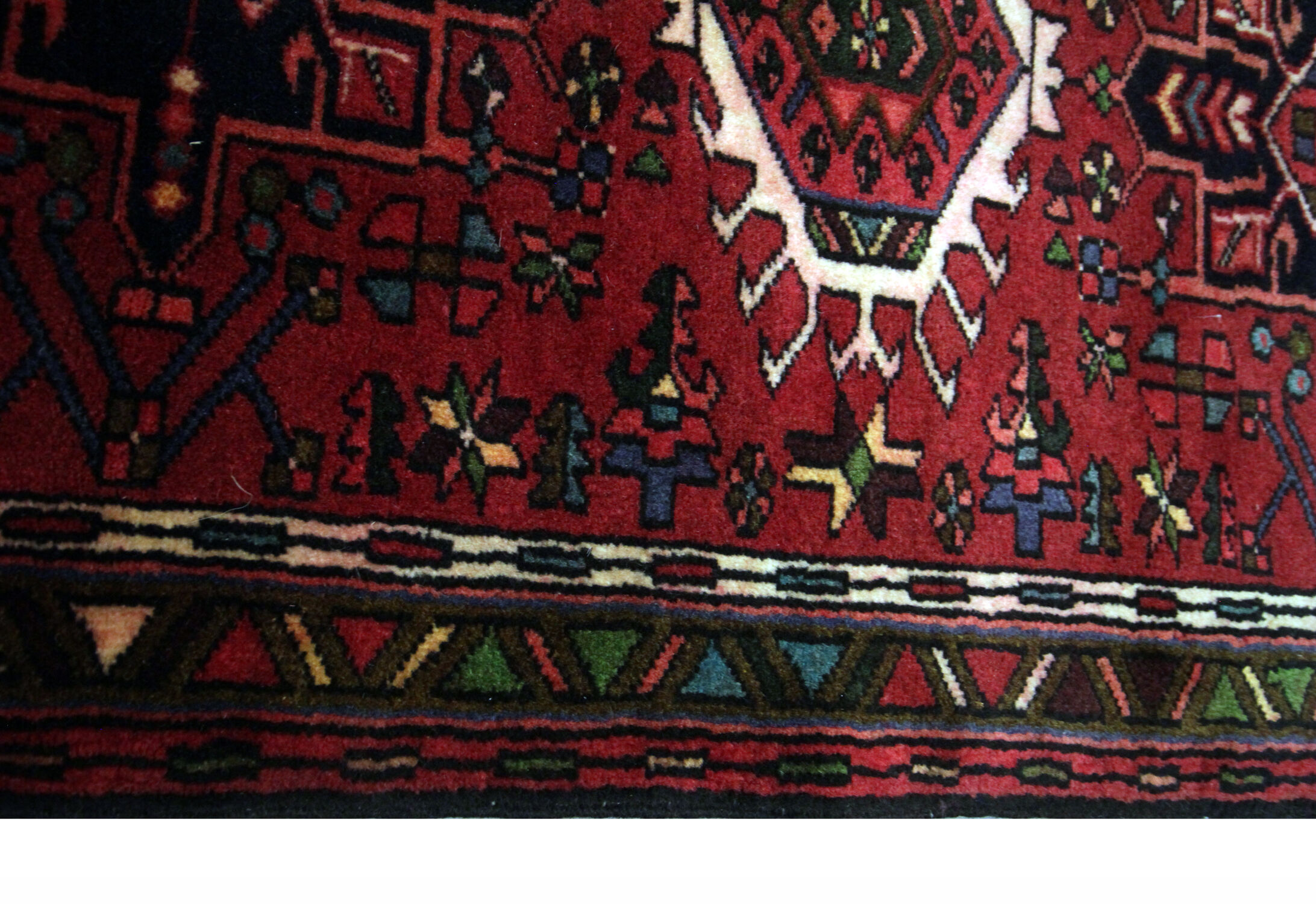 Handmade Traditional Vintage Persian Runner Rug Long  Geometric Tribal Wool Rug 60x210cm