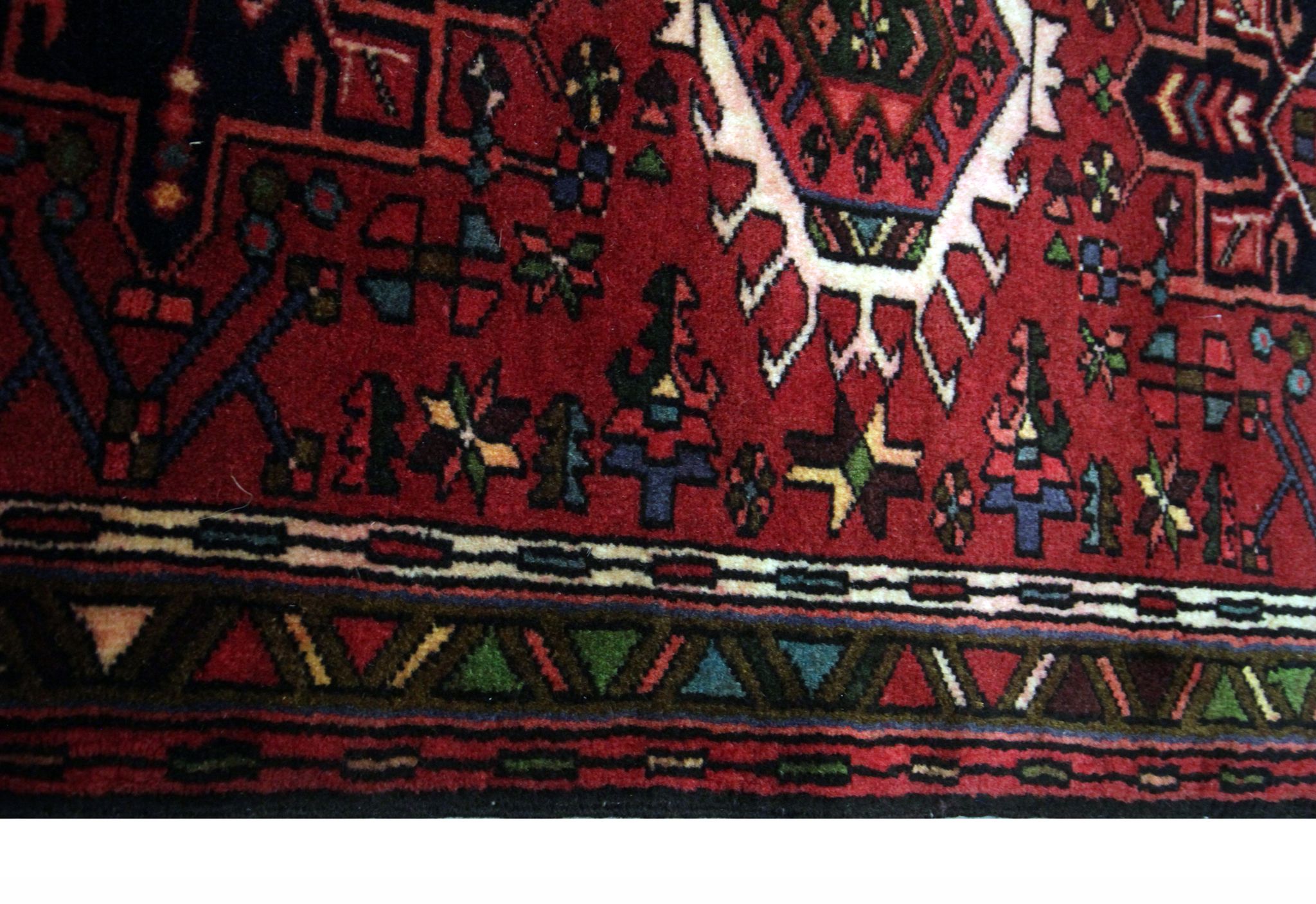 Handmade Traditional Vintage Persian Runner Rug Long  Geometric Tribal Wool Rug 60x210cm