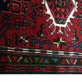 Tapis traditionnel vintage vintage persan coureur géométrique en laine tribale 60x210cm