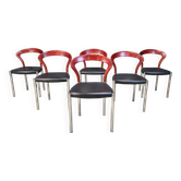 Vintage Lotus chairs by Hartmut Lohmeyer for Kusch & Co., 1970s, set of 6