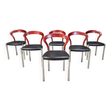 Vintage Lotus chairs by Hartmut Lohmeyer for Kusch & Co., 1970s, set of 6