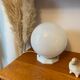 Vintage table lamp opaline ball and earthenware base