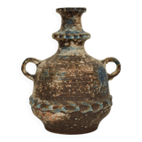 German Blue, Brown, Green & White Ceramic Amphora Vase, 1970s