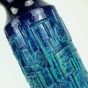 1960s bay keramik FLOOR VASE bodo mans decor 'narvik' blue and turquoise 956-45