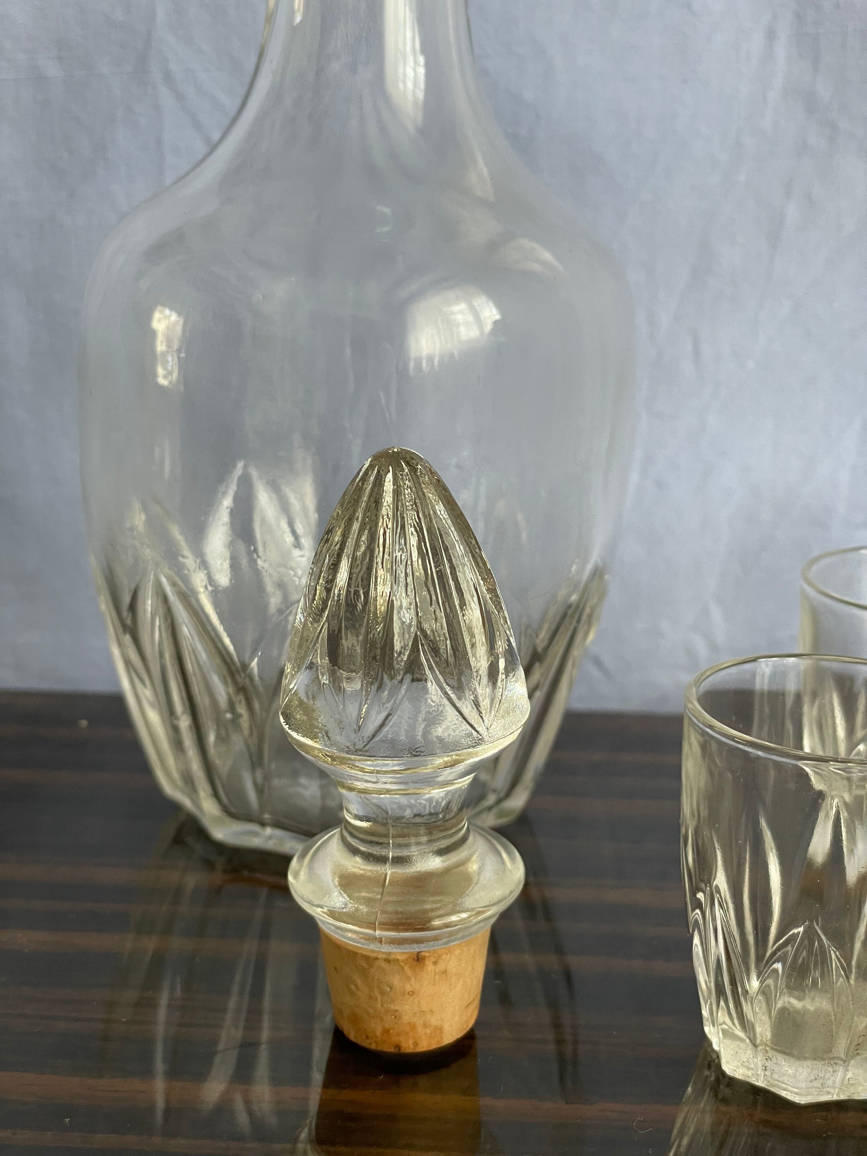 Service à liqueur monaco vintage ancien en verre