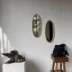 Pair of oval mirrors 1900 gilded stucco