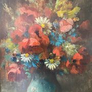 Bouquet of flowers from the 19th century signed