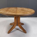 Rainer Daumiller pine wood round Dining Table, 1970s