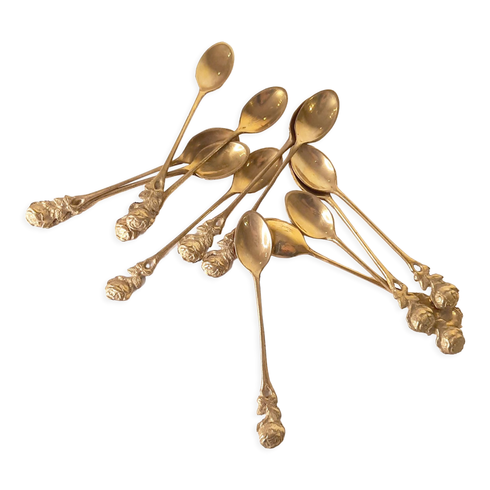 Lot small brass spoons