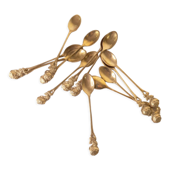 Lot small brass spoons