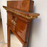 Biedermeier Cherry Wall Mirror with Brass Decor, South Germany, 1820s