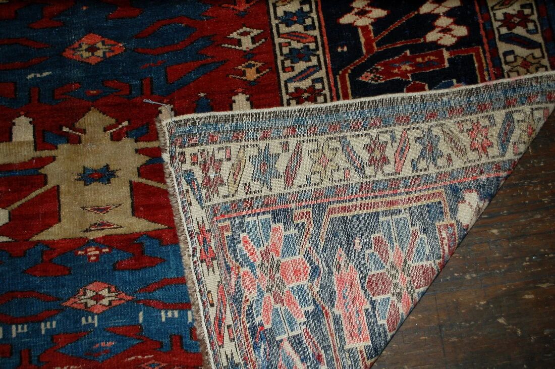 Handmade antique Caucasian Shirvan rug 134cm x 271cm 1880s - 1B491
