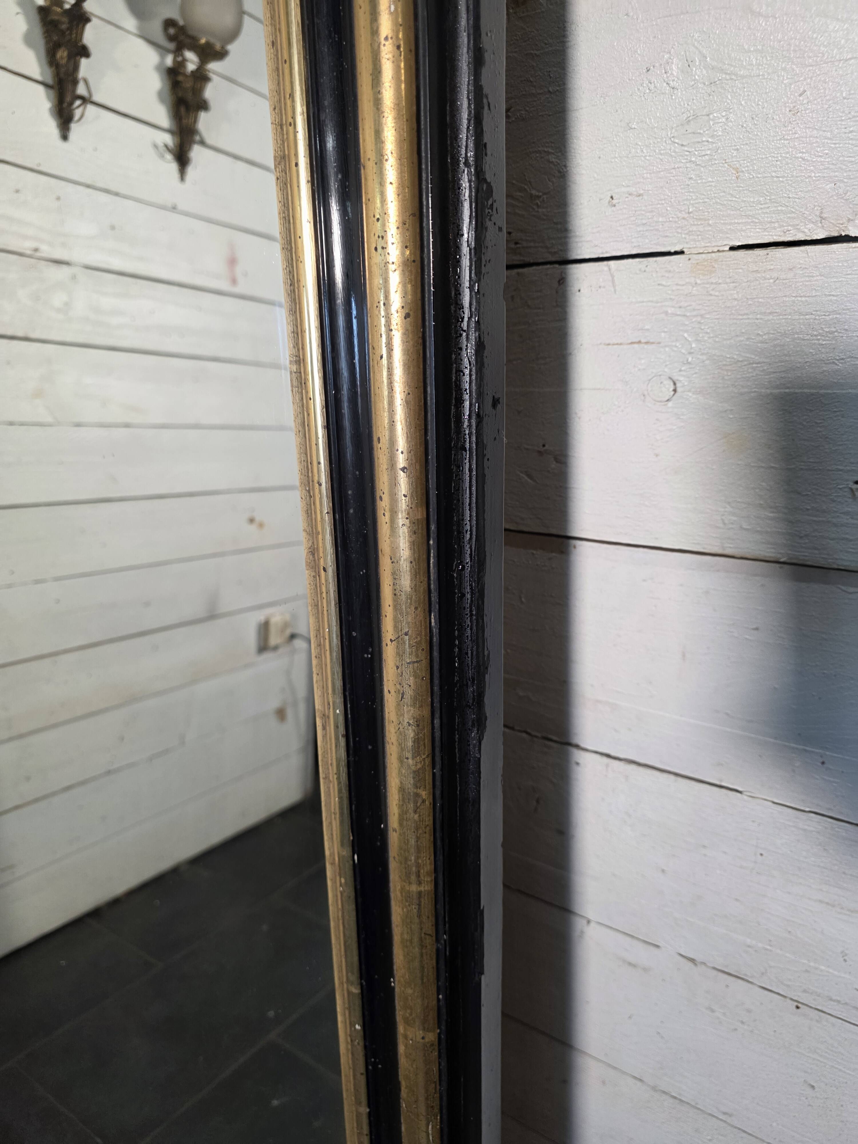 Napoleon III mirror from the 19th century with gold leaf, 190cm H