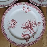 Three Fontanges Sarreguemines flat plates