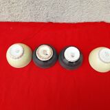 4 semi-vitrified bowls Ceranord Saint Amand diam 8.5 cm