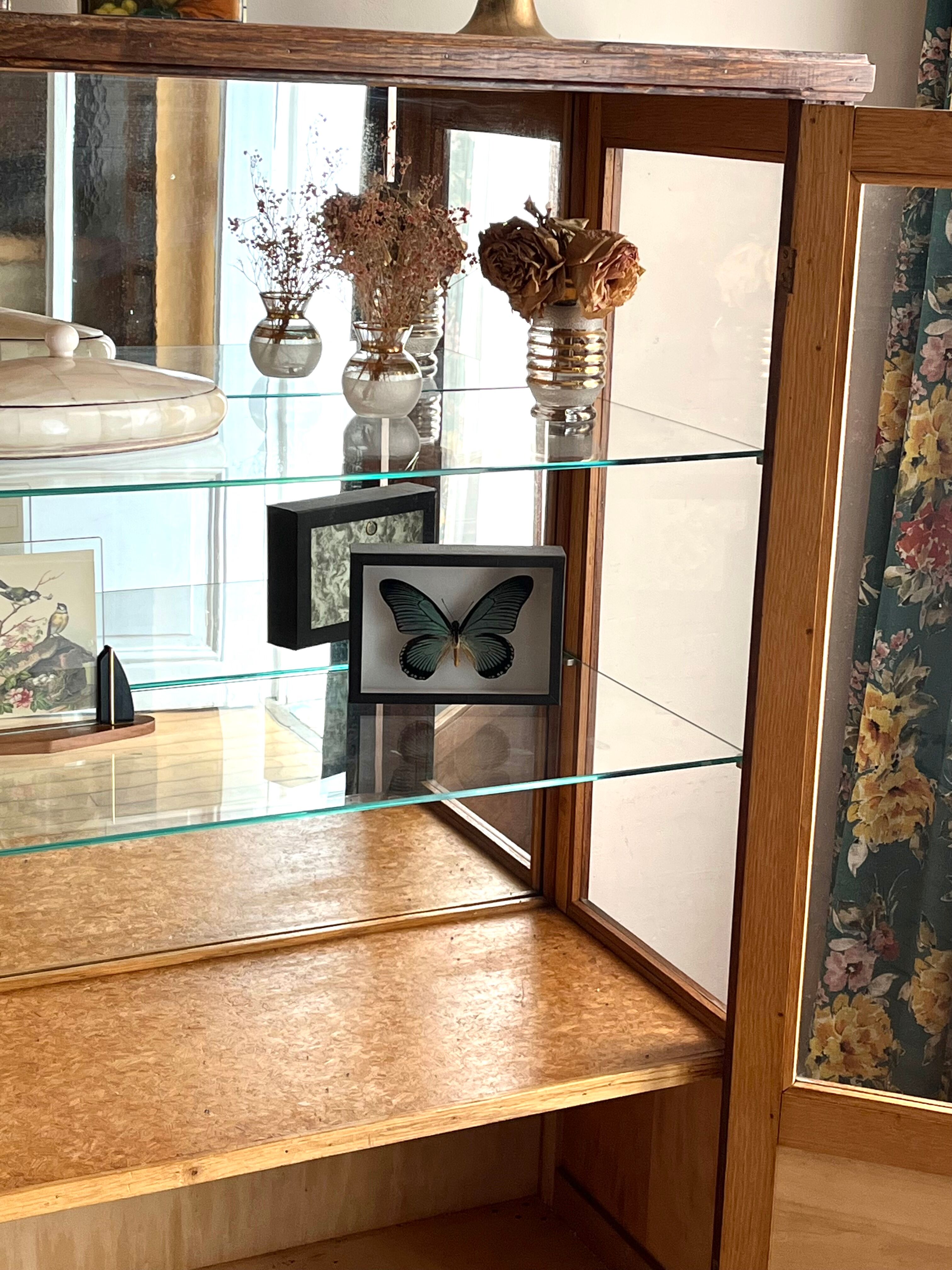 Antique oak window foot mustache