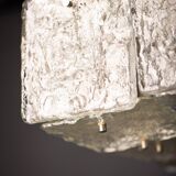 Large Vintage J.T. Kalmar Glass Flush Mount - 1960s Austrian Ceiling Light