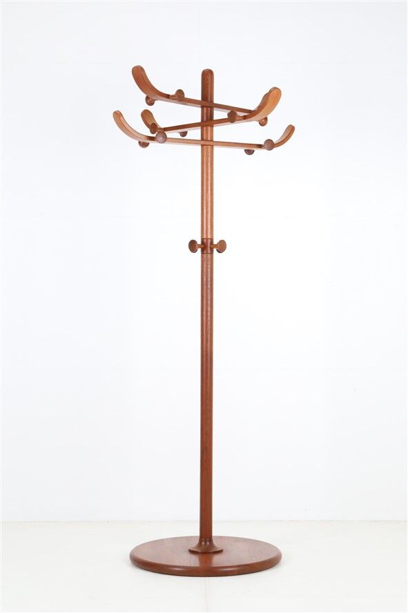 Rare large “No. 20” teak coat rack by Søren Nissen & Ebbe Gehl for Aksel Kjersgaard / 1960s / 1970s / Mid Century Danish Modern Design