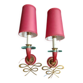 Appliques bronze et verre jules leleu art deco