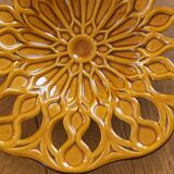 Large openwork majolica fruit bowl in earthenware.
