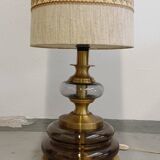 Glass and brass floor lamp