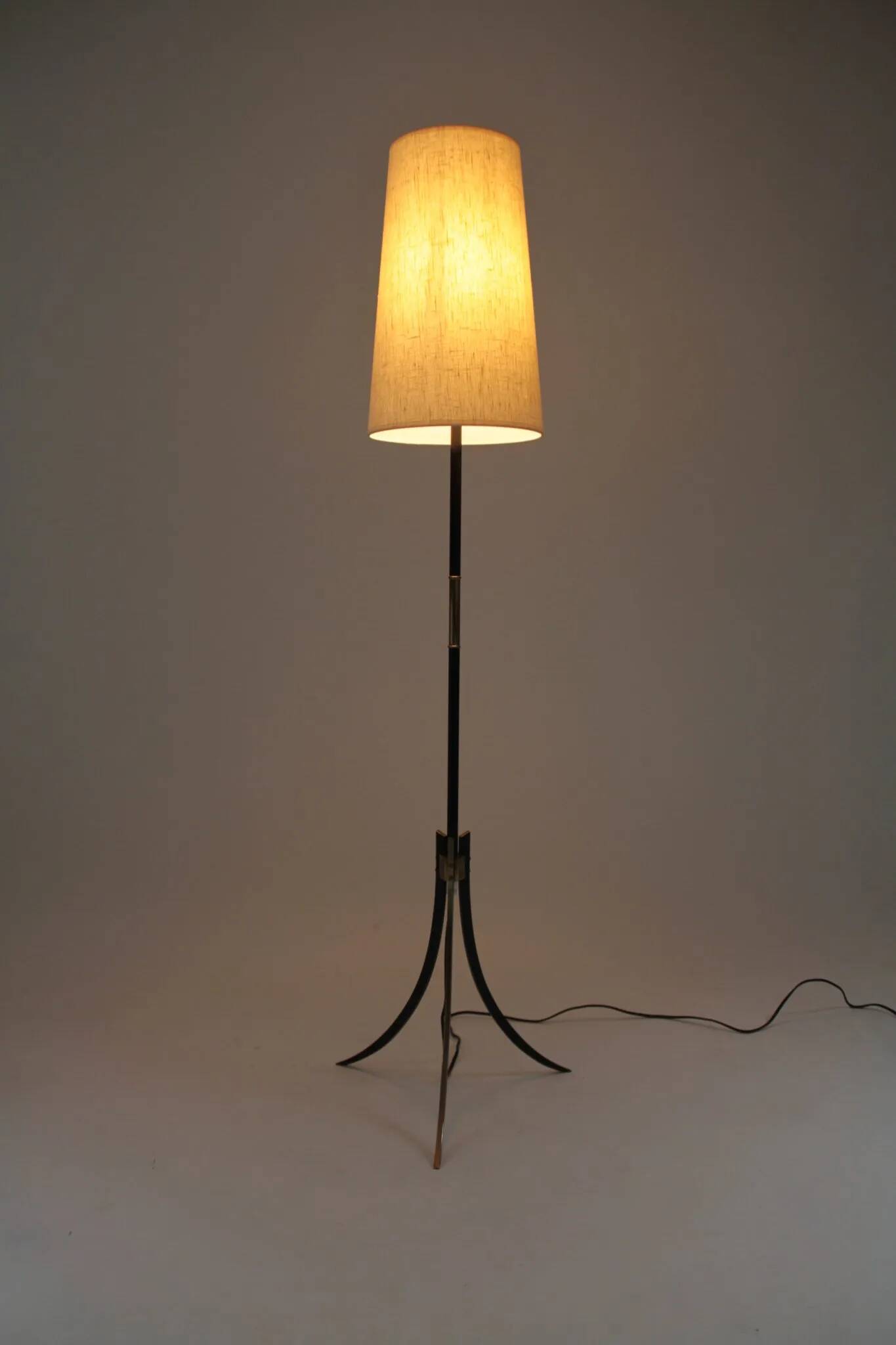 Black and Brass Floor Lamp, Model KT 706 — Konsthantverk Tyringe, Sweden, 1950s