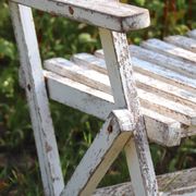 Set of 4 folding garden chairs in slatted wood – 1940 design