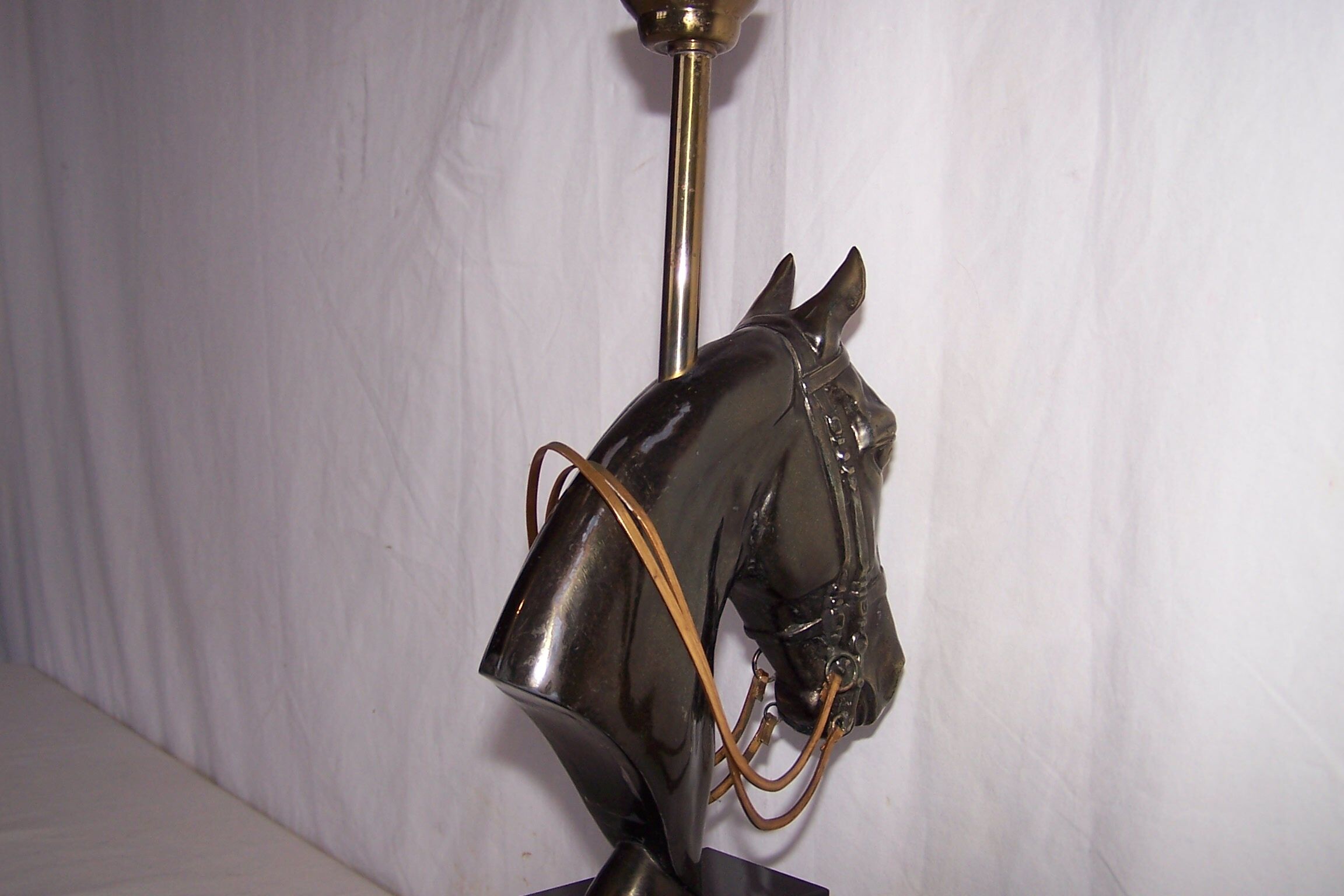 Lamp marble bust horse - early 1970s