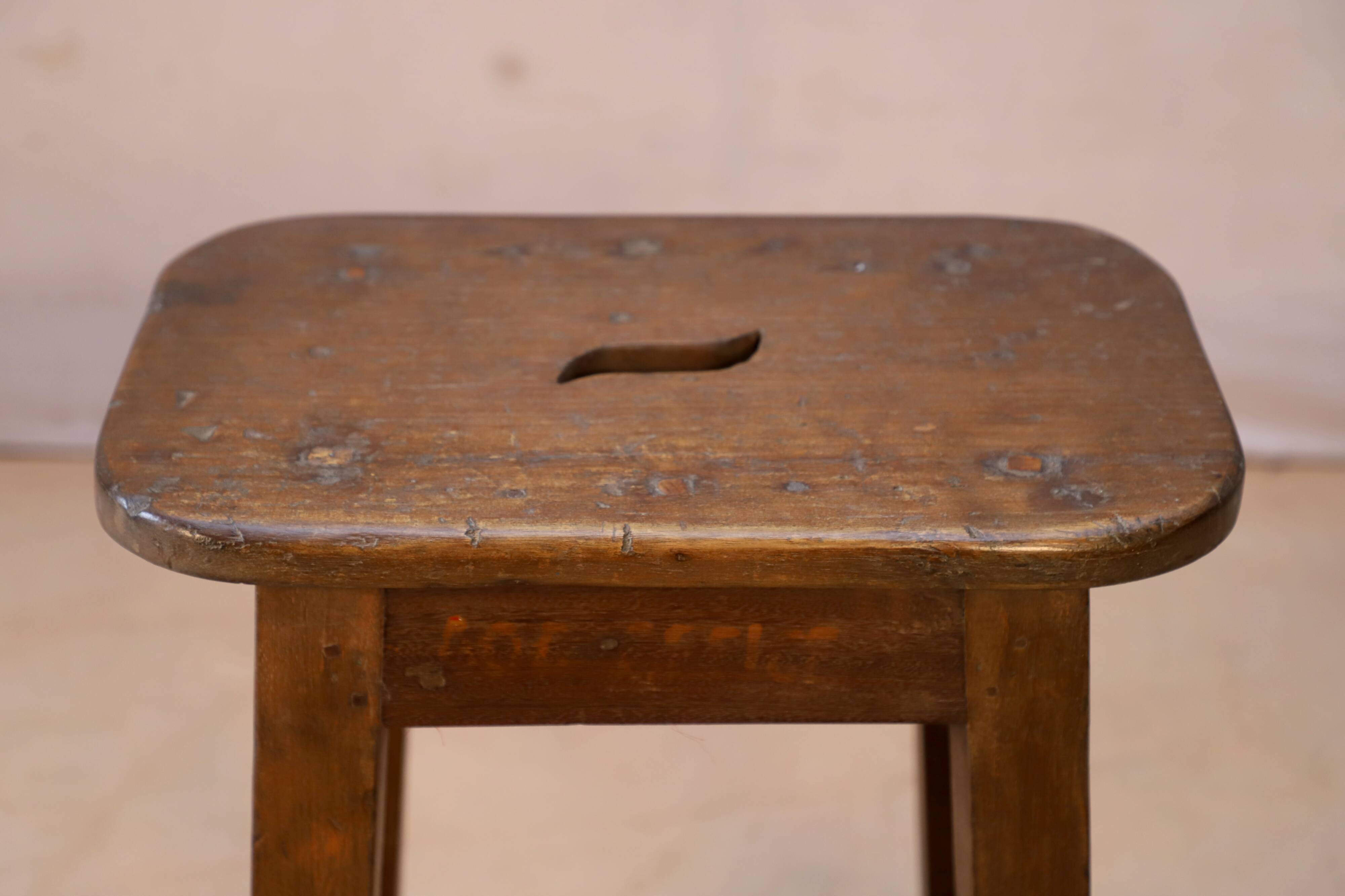 Old Burmese teak workshop stool