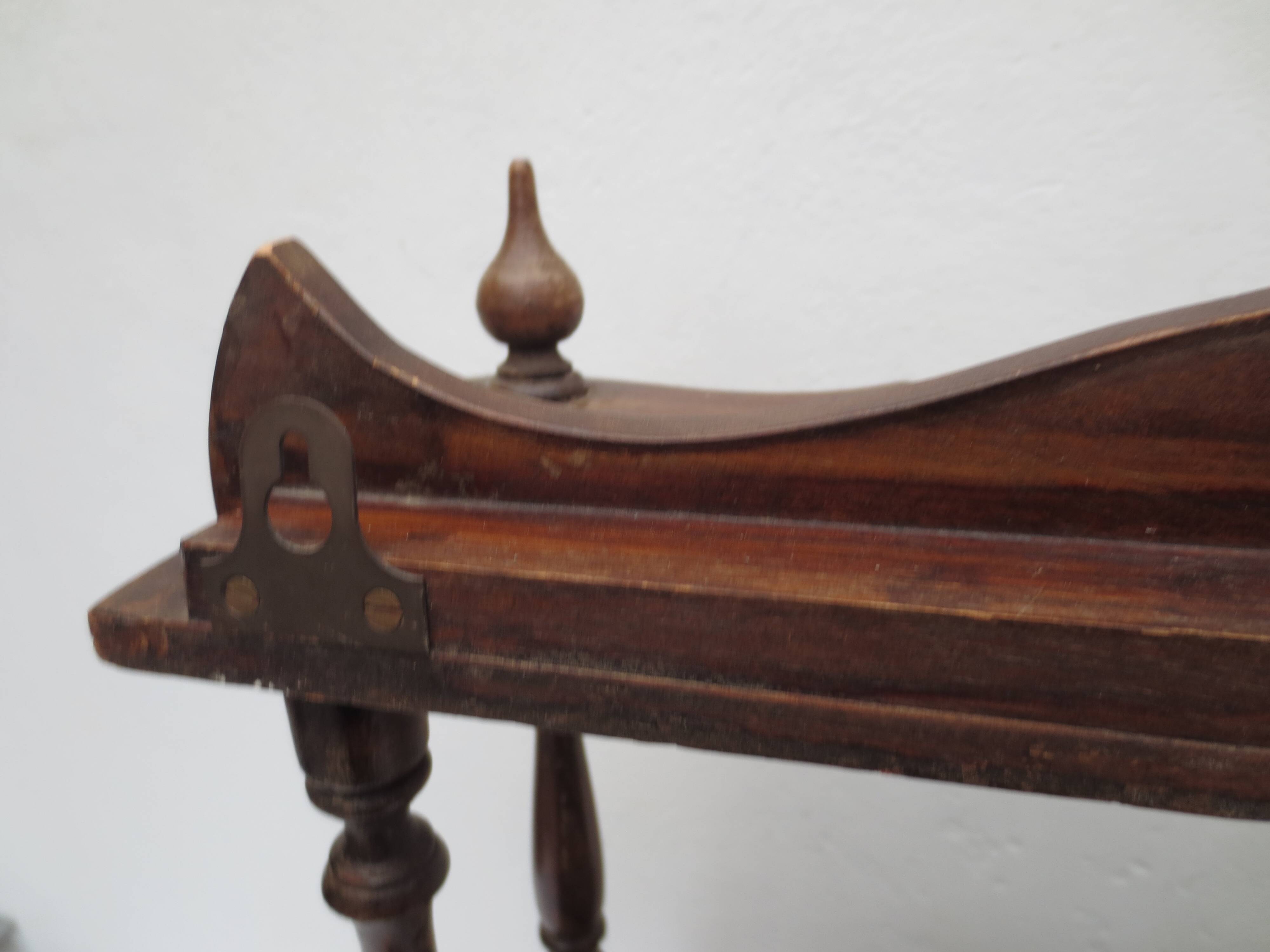 Old turned wood shelf, walnut color
