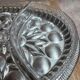 Vintage silver-plated metal tray with a segmented glass aperitif dish.
