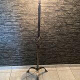 Brutalist tripod floor lamp in wrought iron