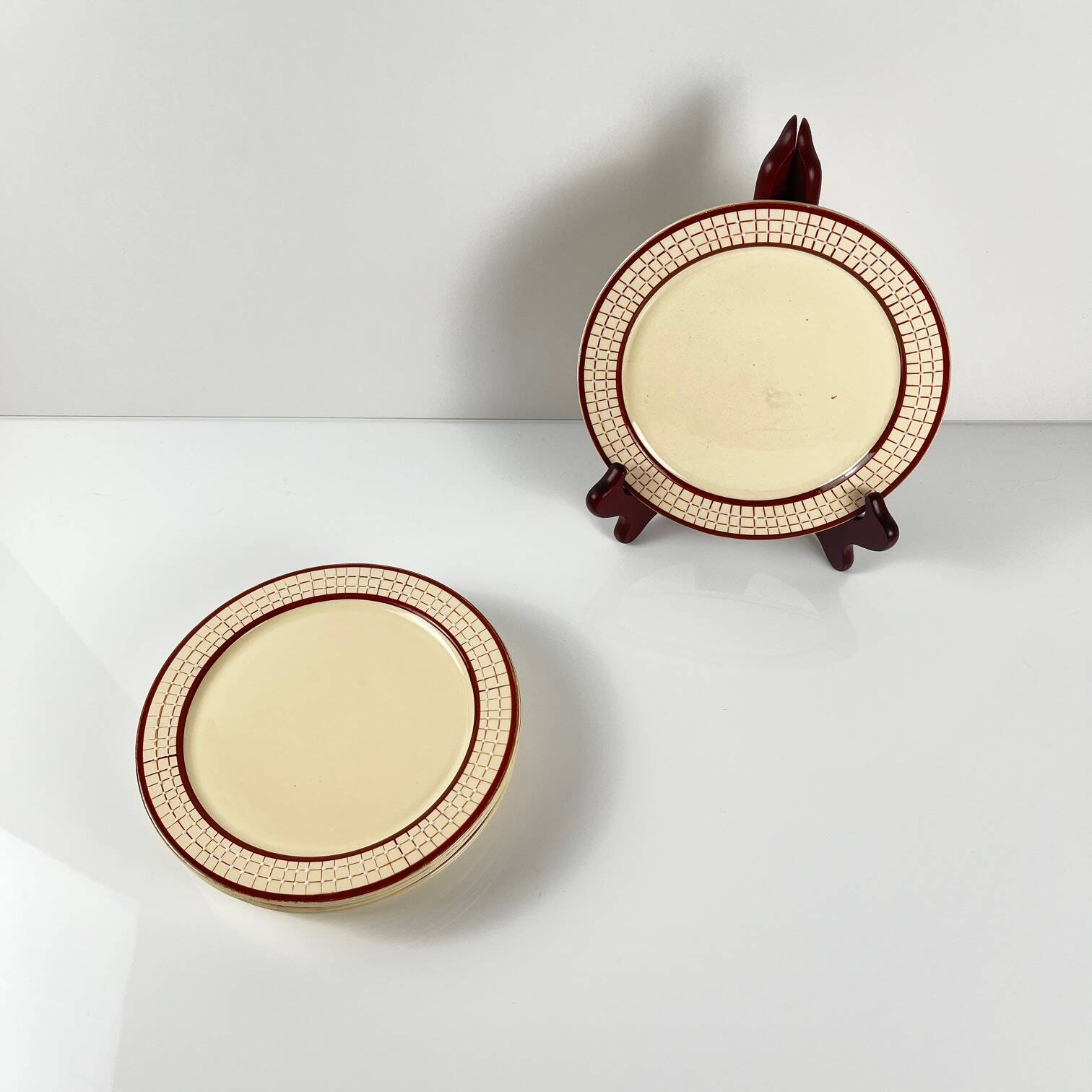 6 Longchamp dessert plates, "Colmar" model, 1950/70