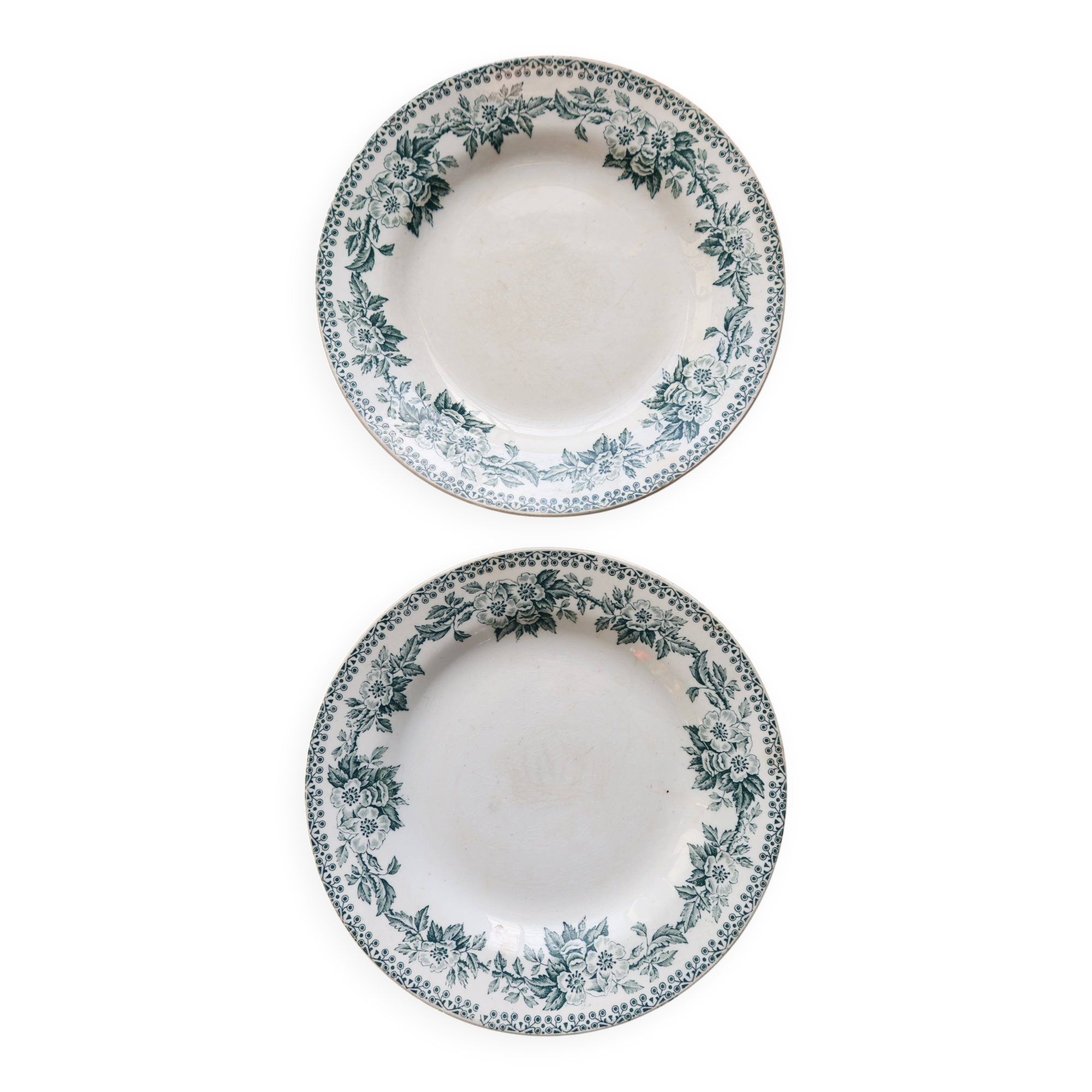 Antique ironstone plate from Saint-Amand – Guadeloupe model