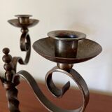 Pair of brutalist candelabras Charles Piguet 1930