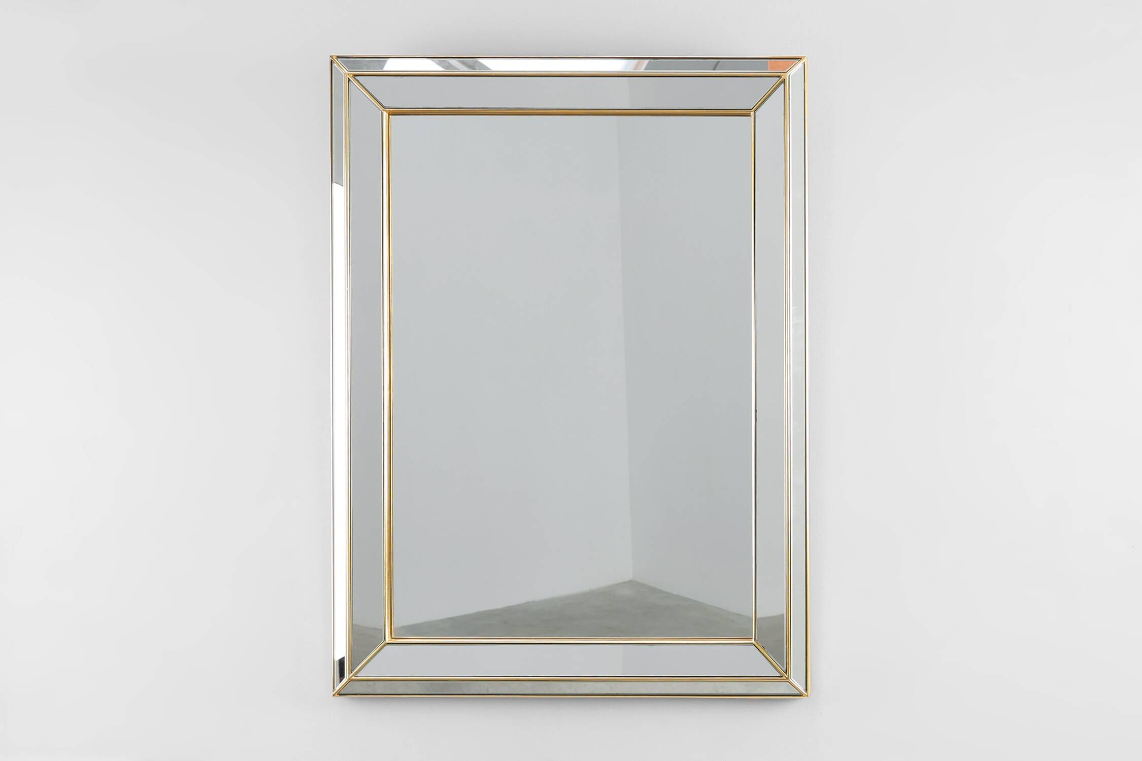 Large Hollywood Regency Deknudt Mirror in Gilt Frame, Belgium, 20th century