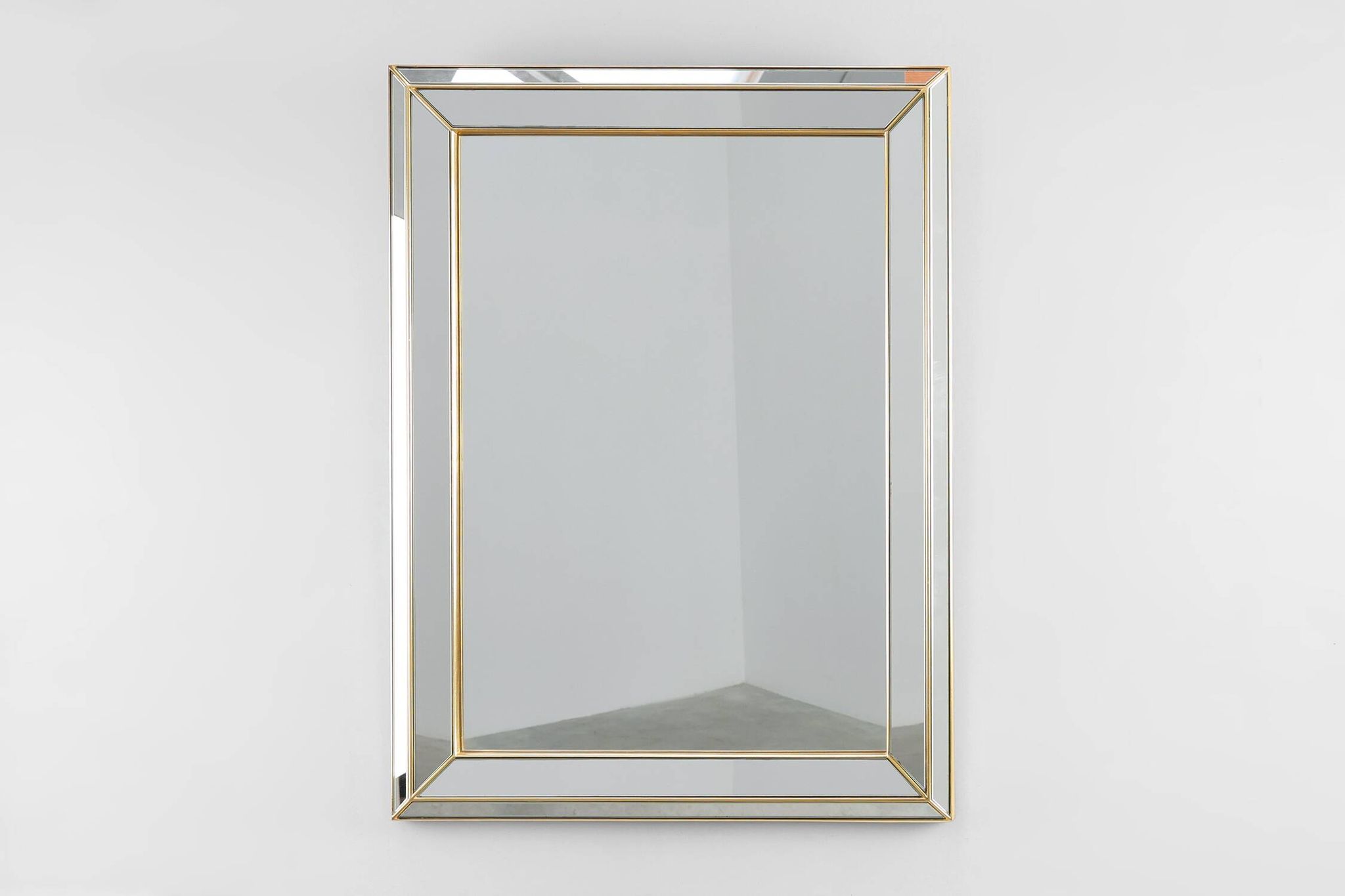 Large Hollywood Regency Deknudt Mirror in Gilt Frame, Belgium, 20th century