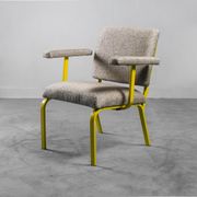 Set 3 fauteuils faits à la main tissu métallique 70s vintage