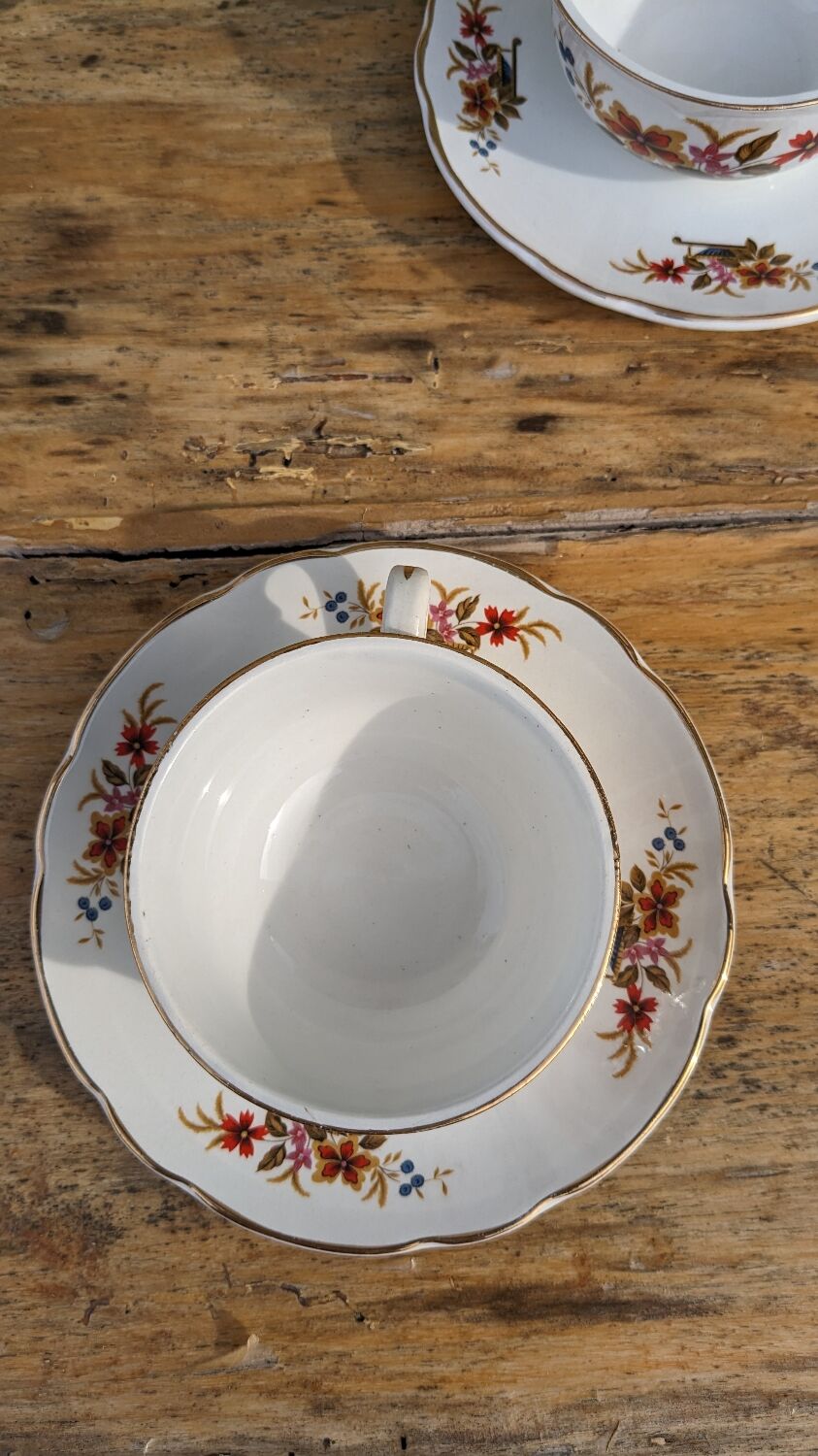 Lot de six tasses Digoin modèle Trouvère