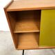 Vitrine petit meuble bois blond vintage années 60