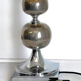 Lampe de table style Philippe Barbier – Abat-jour refait Acier et Lin