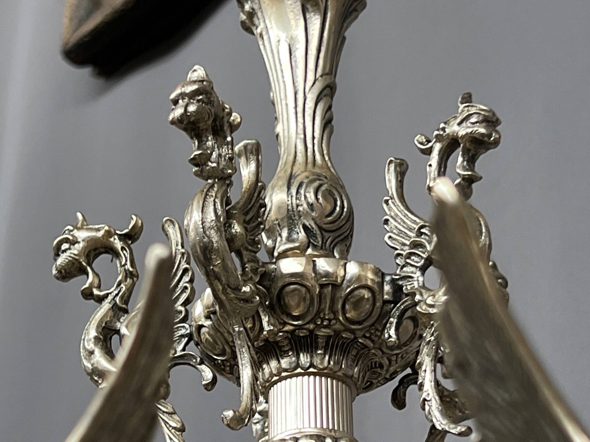 Antique chandelier in neo-gothic style.