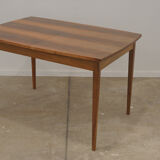 Table à manger pliante en noyer entièrement rénovée, années 1970, Tchécoslovaquie