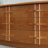 Vintage chest of drawers with bamboo and rattan details