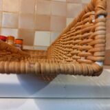 Set of 2 small wicker wall shelves - spice shelves